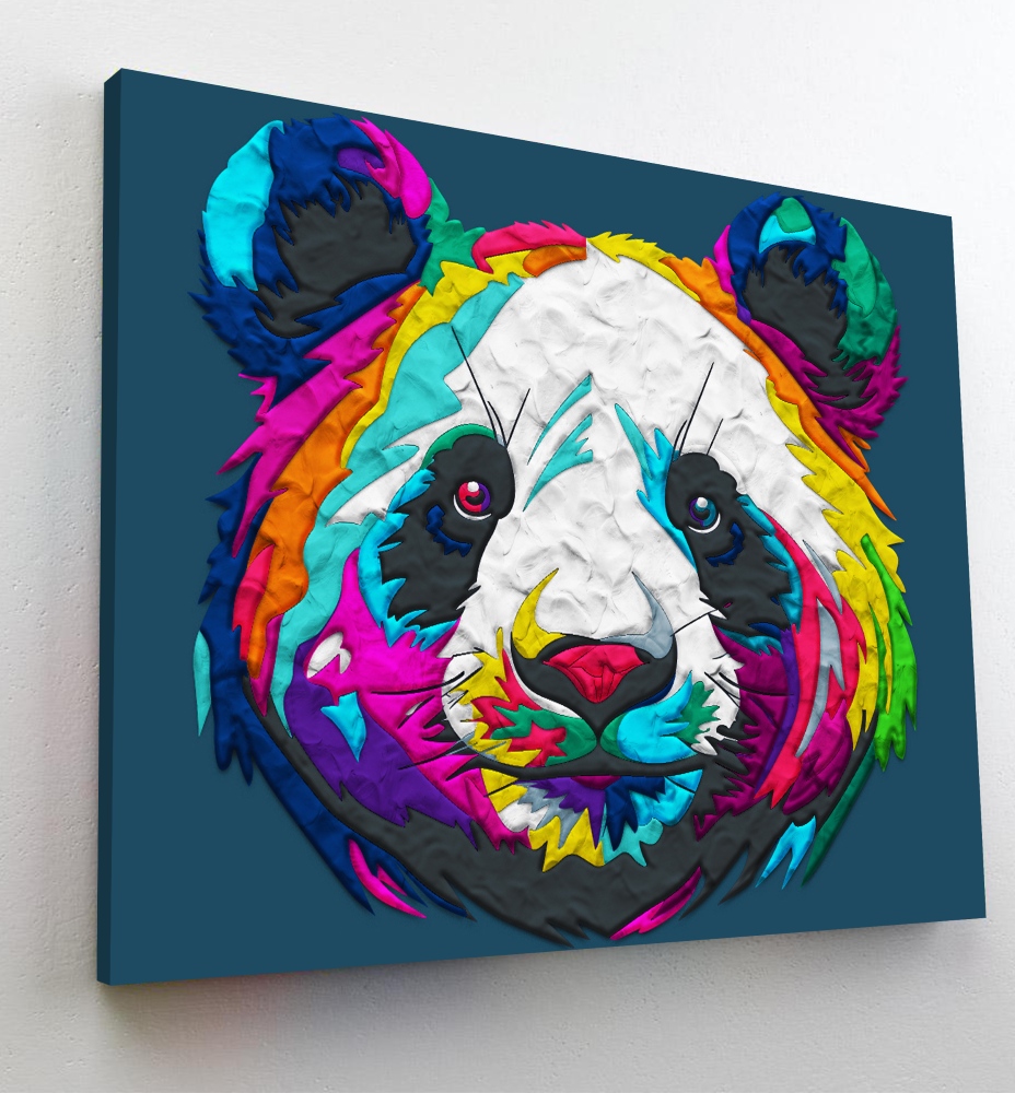 Splat Planet paveikslas iš modelino, Panda 30x40cm