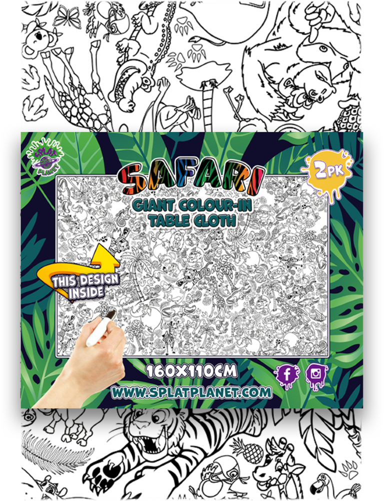 Splat Planet spalvinimo staltiesės, Safari 2 vnt.